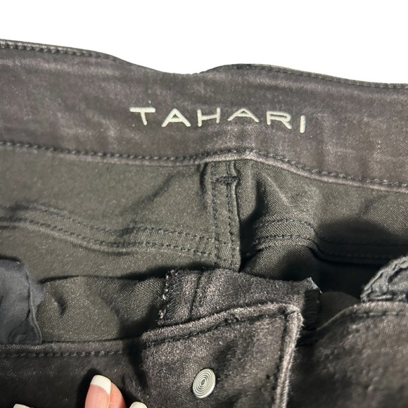 Tahari High Rise Slim Ankle Black Jeans Sz 16/33 - Picture 10 of 14